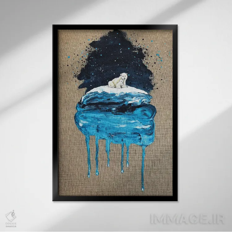 تابلو دکوراتیو یخ شماره شش اثر لنا اسمیرنوا - نمای قابدار مشکی