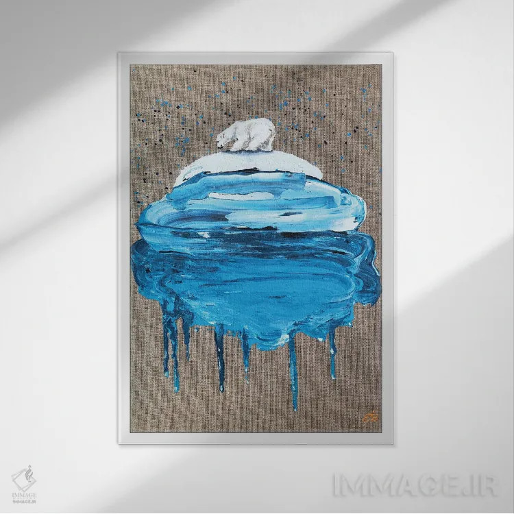 تابلو دکوراتیو یخ شماره سه اثر لنا اسمیرنوا - نمای قابدار سفید