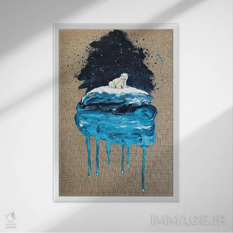 تابلو دکوراتیو یخ شماره شش اثر لنا اسمیرنوا - نمای قابدار سفید