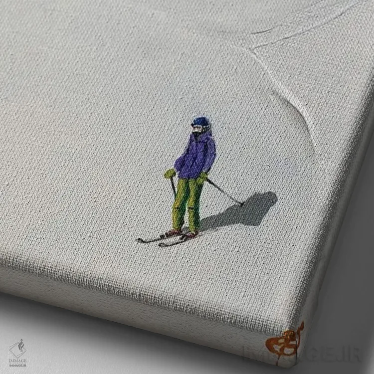 تابلو دکوراتیو پیست اسکی I اثر لنا اسمیرنوا - نمای نزدیک بافت بوم