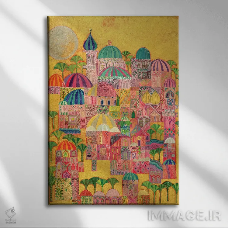 تابلو کلاسیک شهر طلایی، ۱۹۹۳-۹۴ اثر لیل شوا - نمای روبهرو روی دیوار