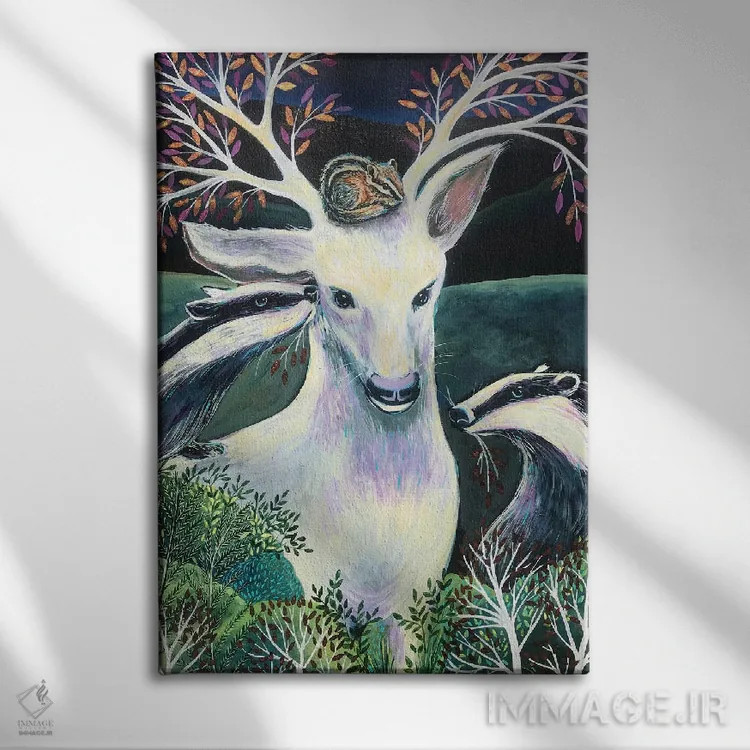 تابلو دکوراتیو مادر گوزن اثر لینه آ توبیاس - نمای روبهرو روی دیوار