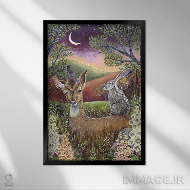 تابلو دکوراتیو مسافران سپیده دم اثر لینه آ توبیاس - نمای قابدار مشکی