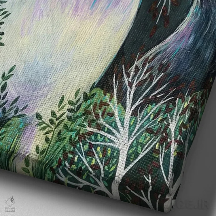 تابلو دکوراتیو مادر گوزن اثر لینه آ توبیاس - نمای نزدیک بافت بوم