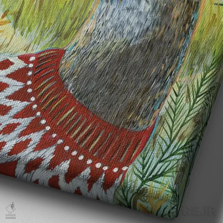 تابلو دکوراتیو شب زمستانی اثر لینه آ توبیاس - نمای نزدیک بافت بوم