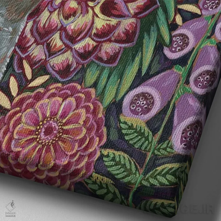 تابلو دکوراتیو آماده باش کامل اثر لینه آ توبیاس - نمای نزدیک بافت بوم