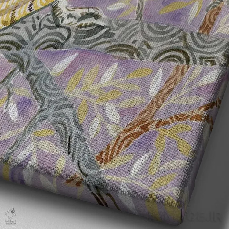 تابلو دکوراتیو جغد زمستانی اثر لینه آ توبیاس - نمای نزدیک بافت بوم