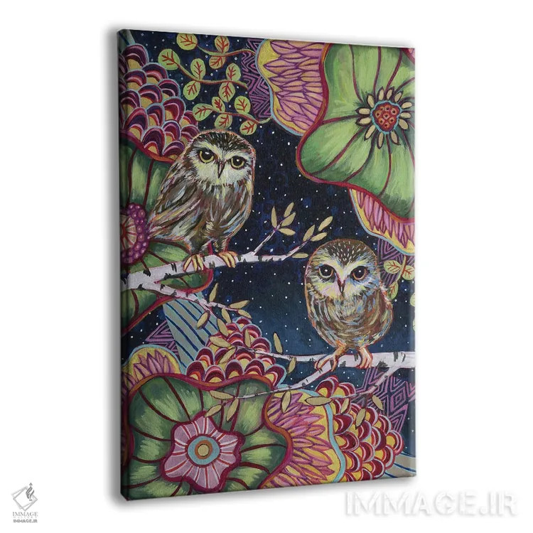 تابلو دکوراتیو جغدهای شب اثر لینه آ توبیاس - نمای پرسپکتیو محصول