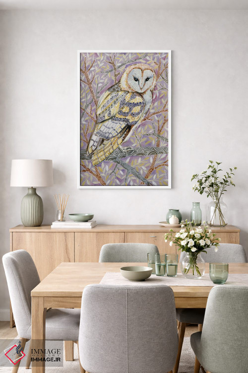 تابلو دکوراتیو جغد زمستانی اثر لینه آ توبیاس - D5W