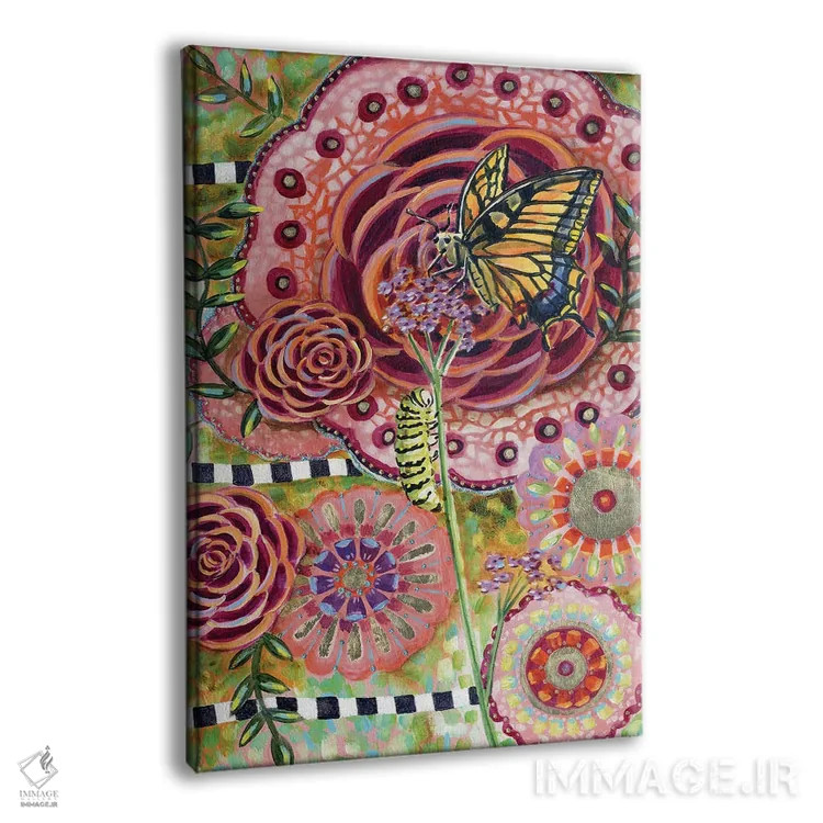 تابلو دکوراتیو پروانه دم چلچله ای و وربنا اثر لینه آ توبیاس - نمای پرسپکتیو محصول