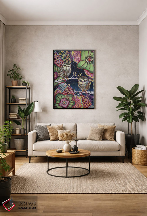 تابلو دکوراتیو جغدهای شب اثر لینه آ توبیاس - D1B