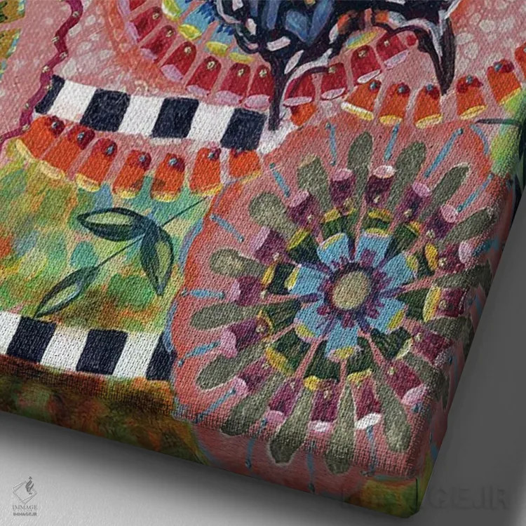 تابلو دکوراتیو پروانه دم چلچله ای اثر لینه آ توبیاس - نمای نزدیک بافت بوم