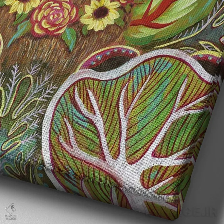 تابلو دکوراتیو هماهنگ شدن با محیط اثر لینه آ توبیاس - نمای نزدیک بافت بوم