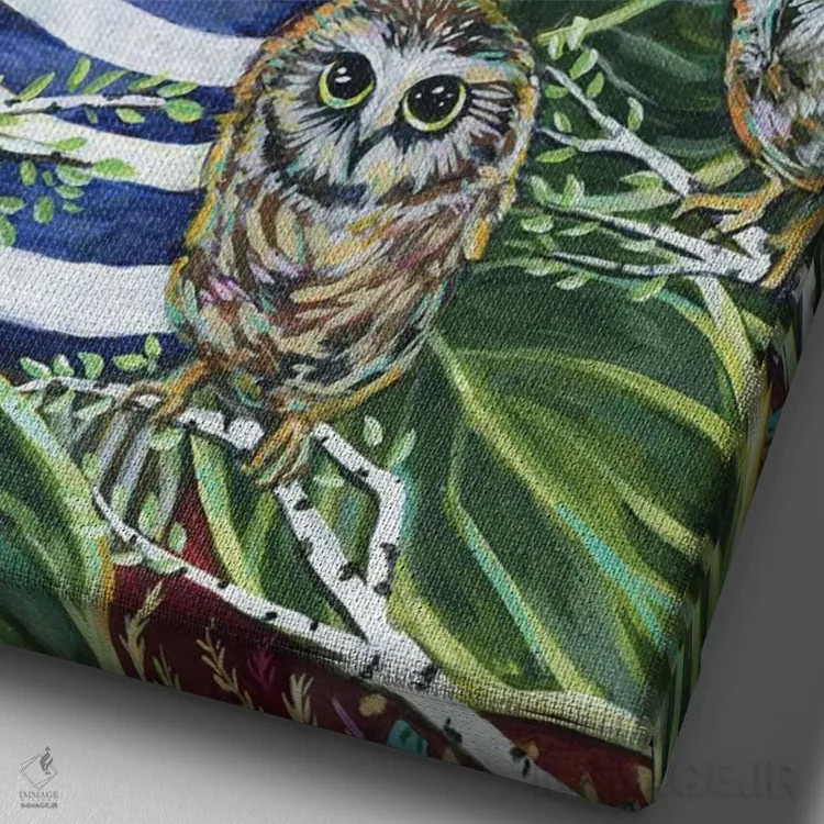 تابلو دکوراتیو پرستار کودک اثر لینه آ توبیاس - نمای نزدیک بافت بوم