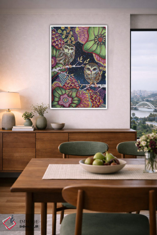 تابلو دکوراتیو جغدهای شب اثر لینه آ توبیاس - D6W