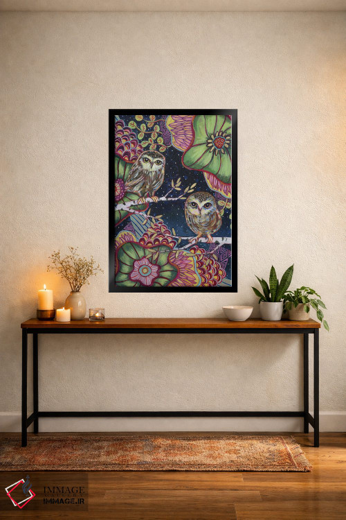 تابلو دکوراتیو جغدهای شب اثر لینه آ توبیاس - D5B