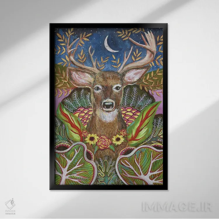 تابلو دکوراتیو هماهنگ شدن با محیط اثر لینه آ توبیاس - نمای قابدار مشکی