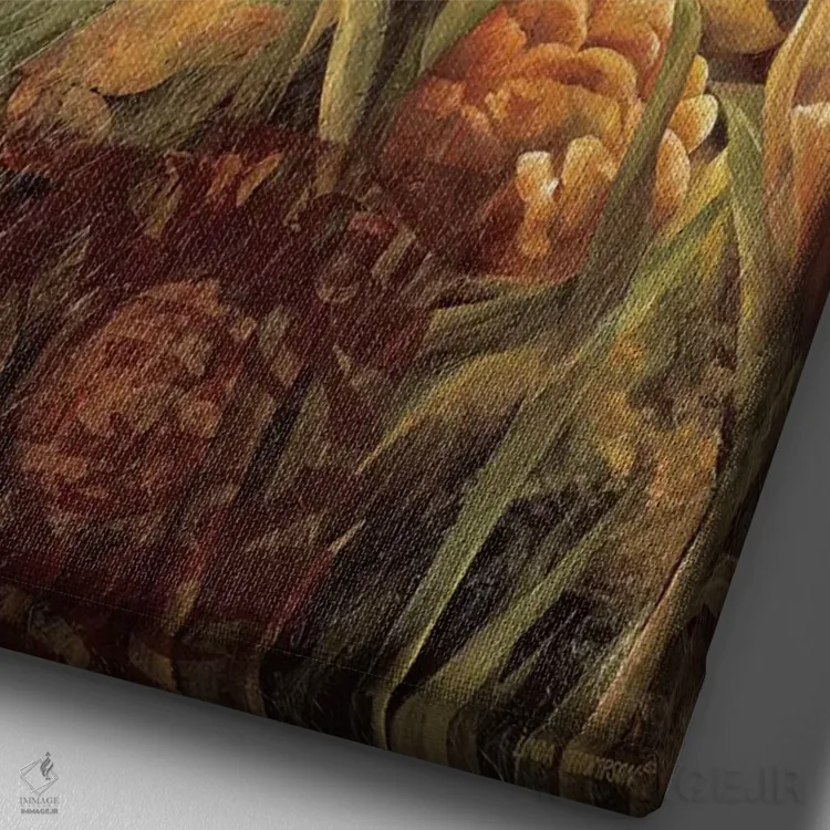 تابلو دکوراتیو باغ تابستانی II اثر لیندا تامپسون - نمای نزدیک بافت بوم