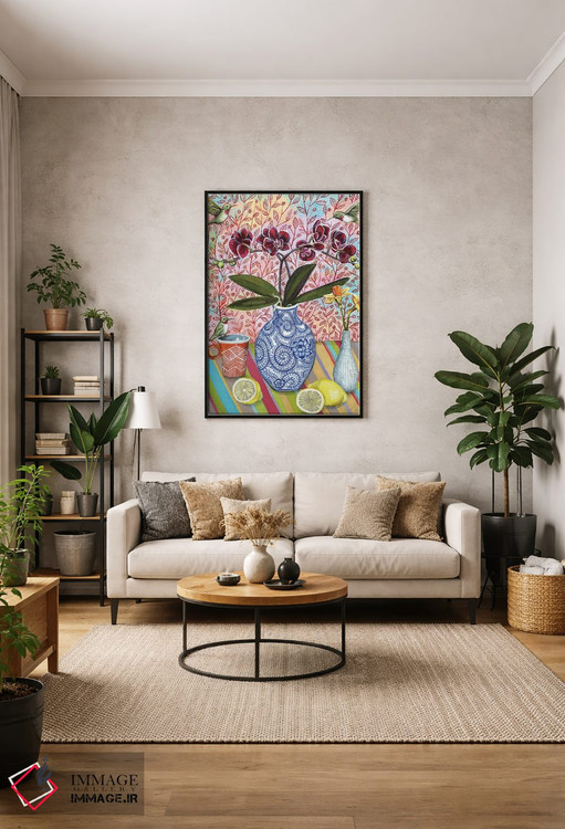 تابلو دکوراتیو طبیعت بی جان با مرغ های مگس خوار اثر لینه آ توبیاس - D2B