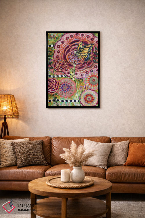 تابلو دکوراتیو پروانه دم چلچله ای و وربنا اثر لینه آ توبیاس - D3B