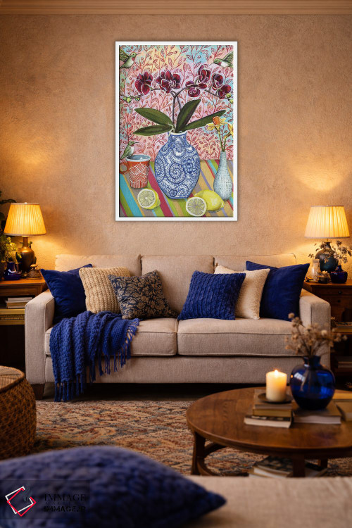 تابلو دکوراتیو طبیعت بی جان با مرغ های مگس خوار اثر لینه آ توبیاس - D4W