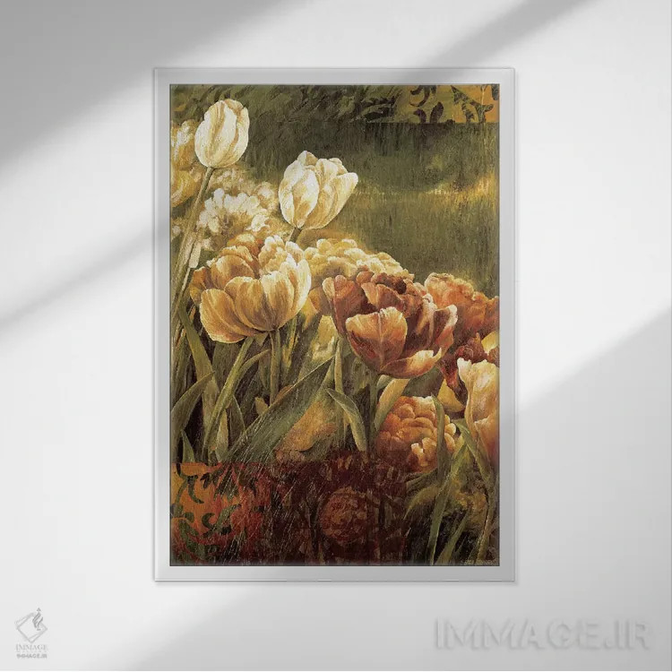 تابلو دکوراتیو باغ تابستانی II اثر لیندا تامپسون - نمای قابدار سفید