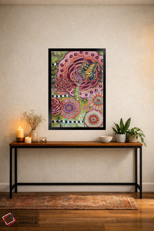 تابلو دکوراتیو پروانه دم چلچله ای و وربنا اثر لینه آ توبیاس - D5B