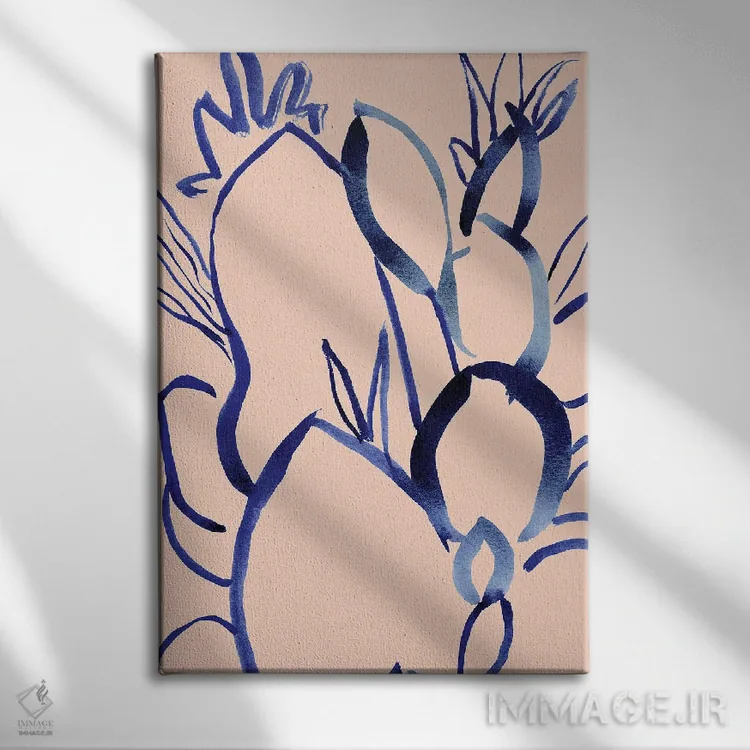 تابلو مینیمال برگ های جوهری اثر کریستین لیندستروم - نمای روبهرو روی دیوار