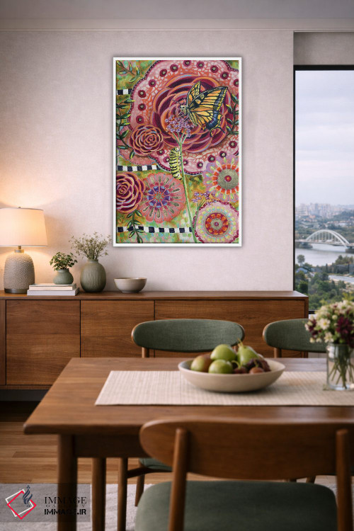 تابلو دکوراتیو پروانه دم چلچله ای و وربنا اثر لینه آ توبیاس - D6W