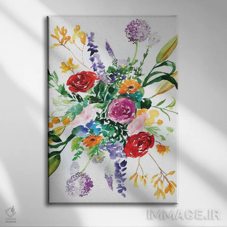 تابلو دکوراتیو ماندالای گل اثر کریستین لیندستروم - نمای روبهرو روی دیوار