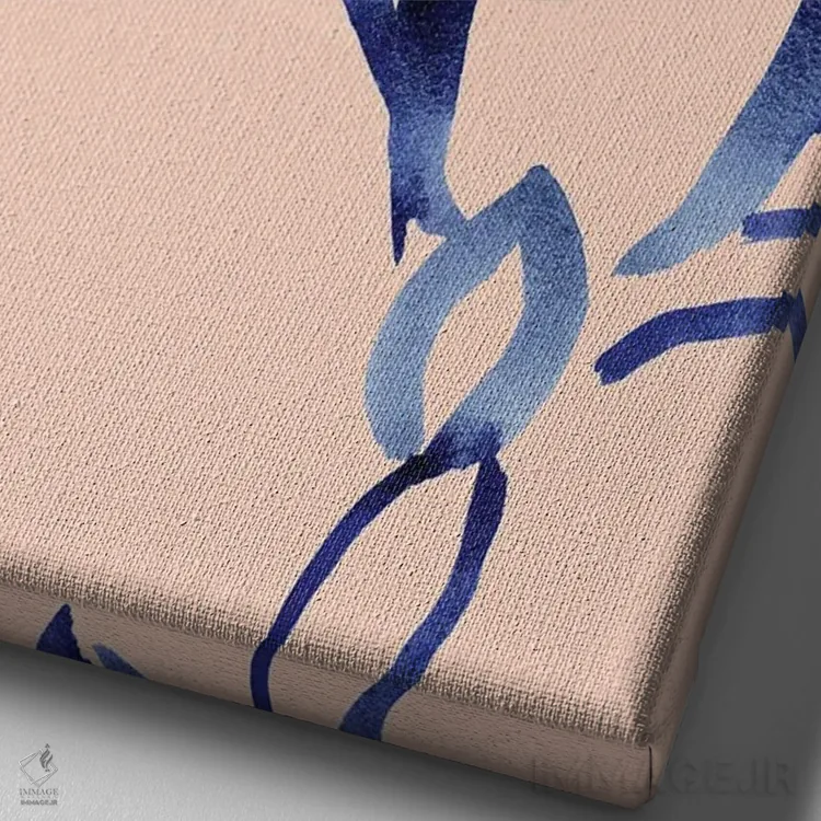 تابلو مینیمال برگ های جوهری اثر کریستین لیندستروم - نمای نزدیک بافت بوم