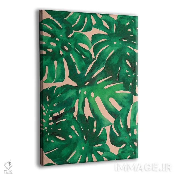 تابلو دکوراتیو برگ های مانسترا اثر کریستین لیندستروم - نمای پرسپکتیو محصول