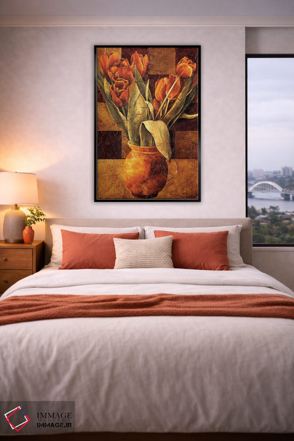 تابلو دکوراتیو لاله های شطرنجی II اثر لیندا تامپسون - D5B