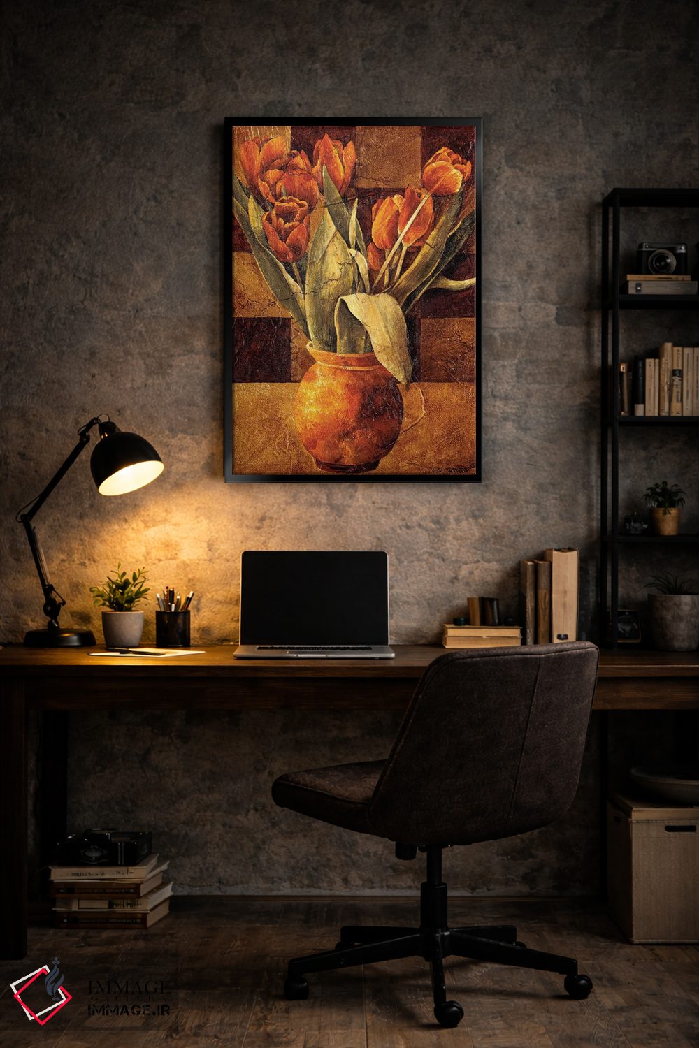 تابلو دکوراتیو لاله های شطرنجی II اثر لیندا تامپسون - D6B