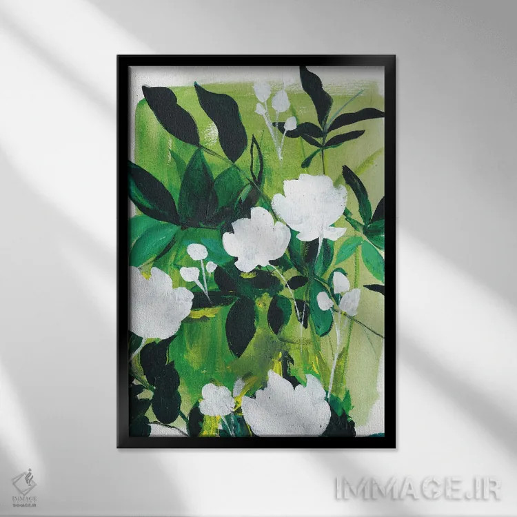 تابلو دکوراتیو انتزاعی جنگل اثر کریستین لیندستروم - نمای قابدار مشکی