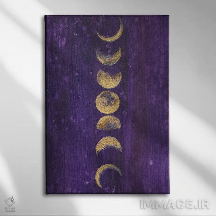 تابلو مدرن فازهای ماه اثر کریستین لیندستروم - نمای روبهرو روی دیوار