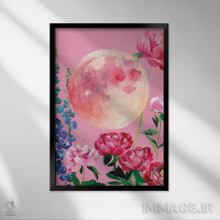 تابلو دکوراتیو ماه عسل اثر کریستین لیندستروم - نمای قابدار مشکی