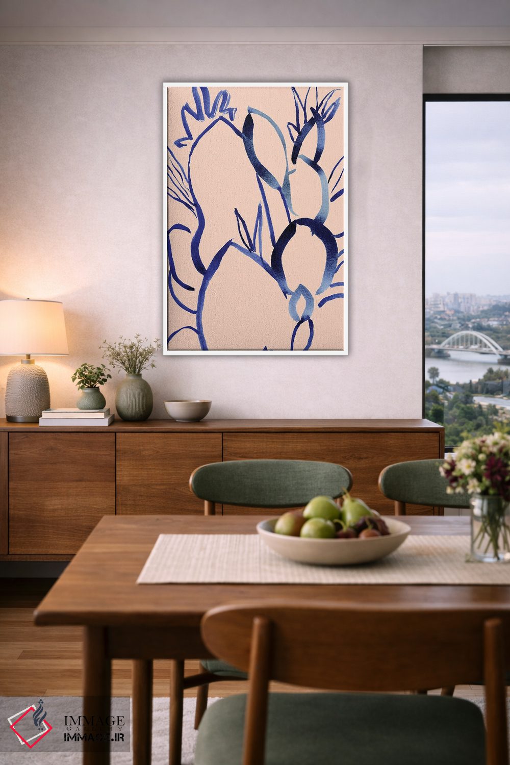 تابلو مینیمال برگ های جوهری اثر کریستین لیندستروم - D4W