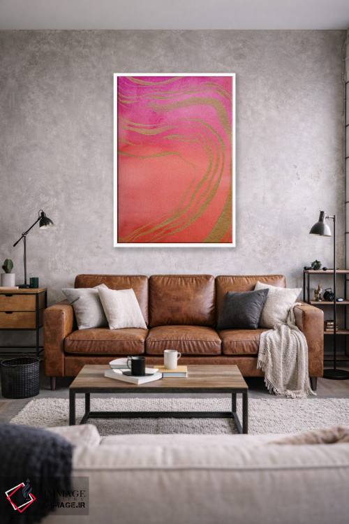 تابلو مینیمال عقیق نارنجی سرخابی اثر کریستین لیندستروم - D1W