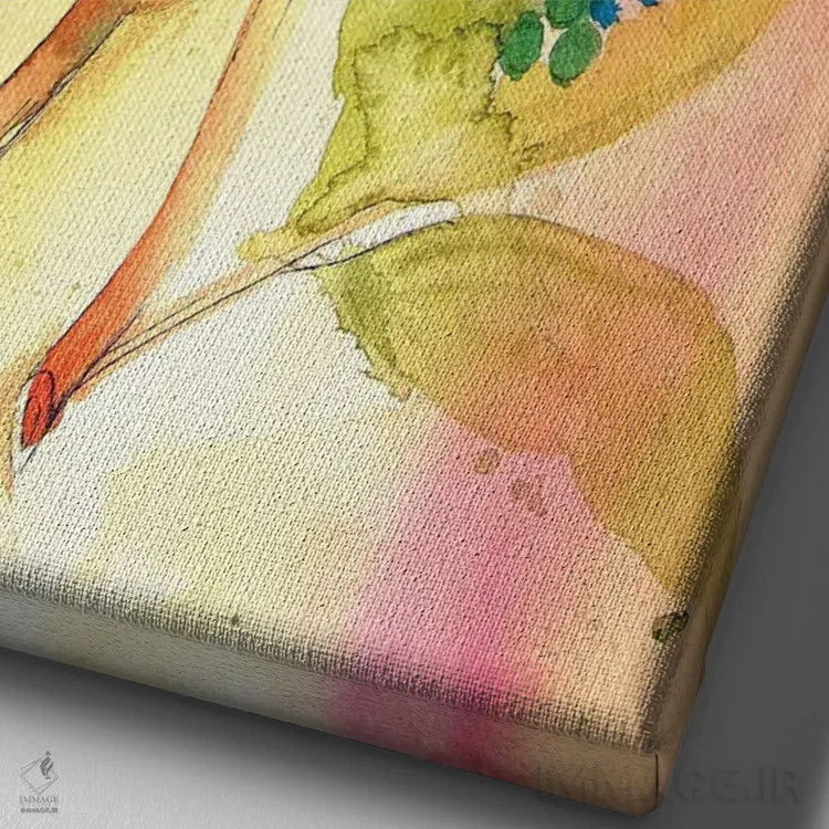 تابلو انتزاعی انتزاعی گیاهی اثر کریستین لیندستروم - نمای نزدیک بافت بوم