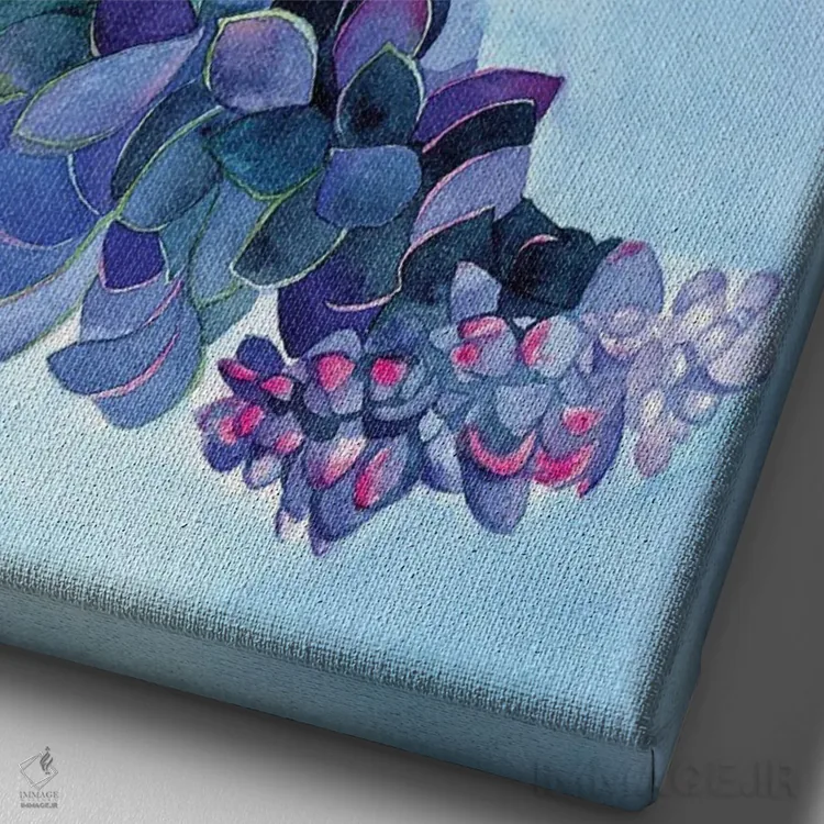 تابلو دکوراتیو باغ ماه ساکولنت اثر کریستین لیندستروم - نمای نزدیک بافت بوم