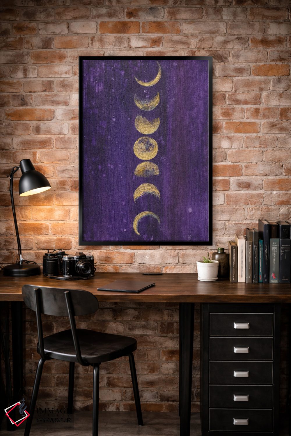 تابلو مدرن فازهای ماه اثر کریستین لیندستروم - D4B
