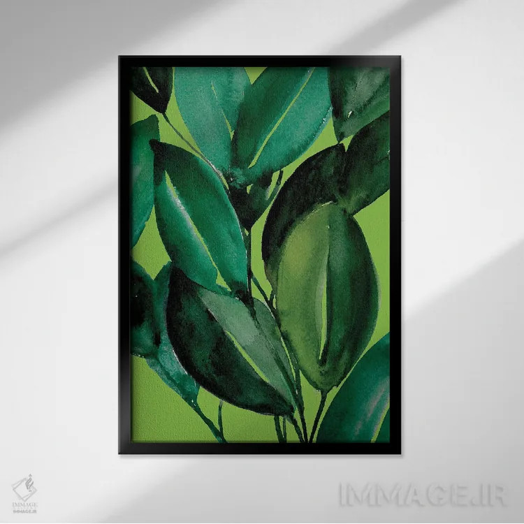 تابلو دکوراتیو گیاه فیکوس اثر کریستین لیندستروم - نمای قابدار مشکی