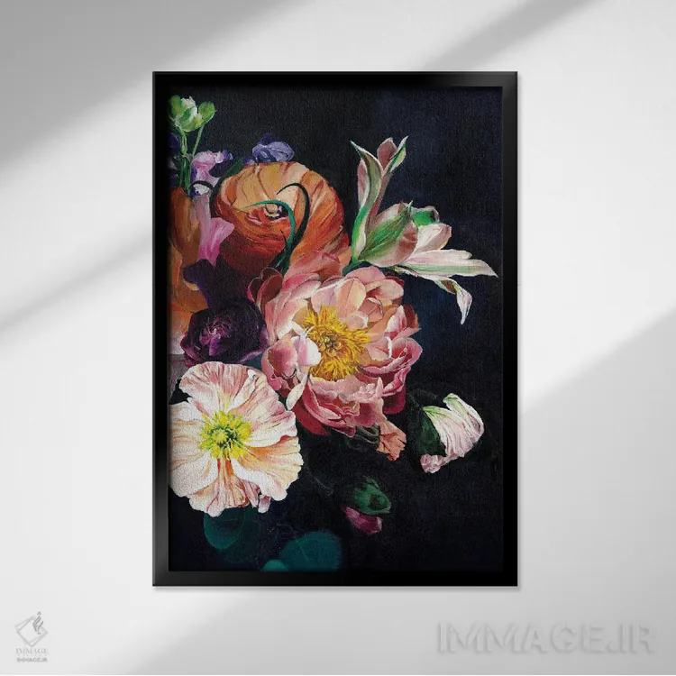 تابلو دکوراتیو درخشش اثر کریستین لیندستروم - نمای قابدار مشکی