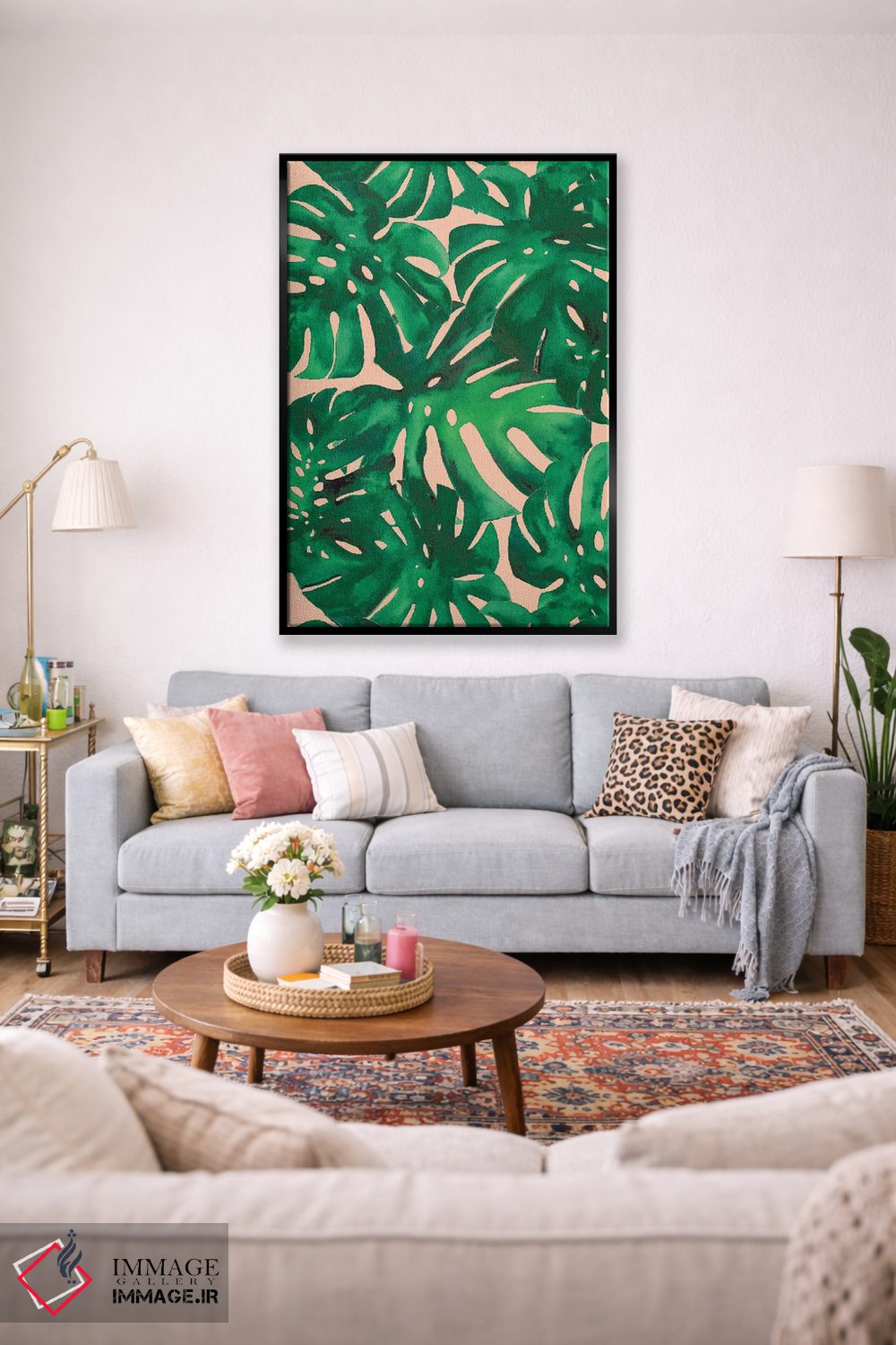 تابلو دکوراتیو برگ های مانسترا اثر کریستین لیندستروم - D2B