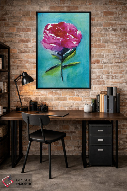 تابلو دکوراتیو گل صدتومانی اثر کریستین لیندستروم - D3B