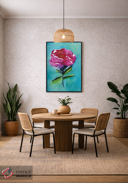 تابلو دکوراتیو گل صدتومانی اثر کریستین لیندستروم - D4B