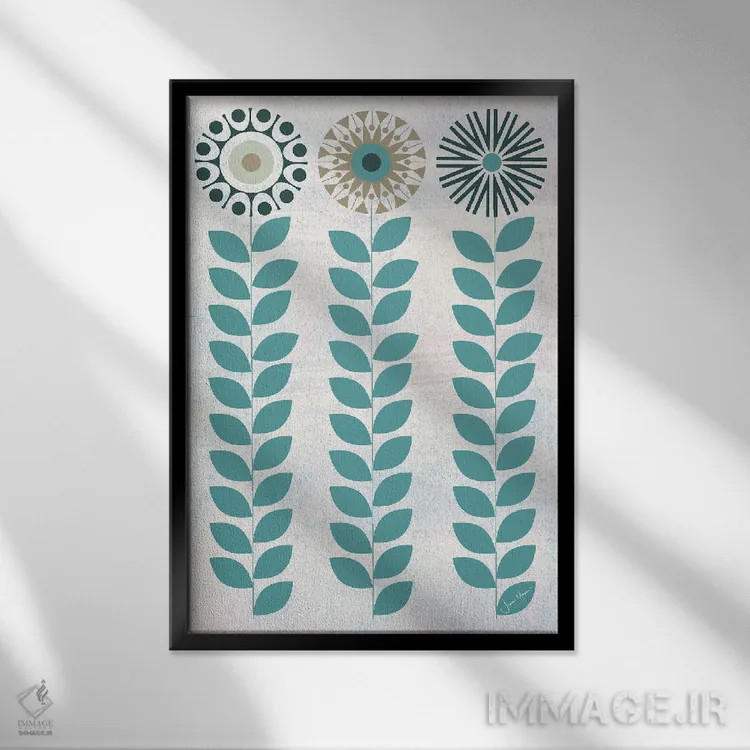 تابلو دکوراتیو شکوفه اثر لولوآرت استودیو - نمای قابدار مشکی