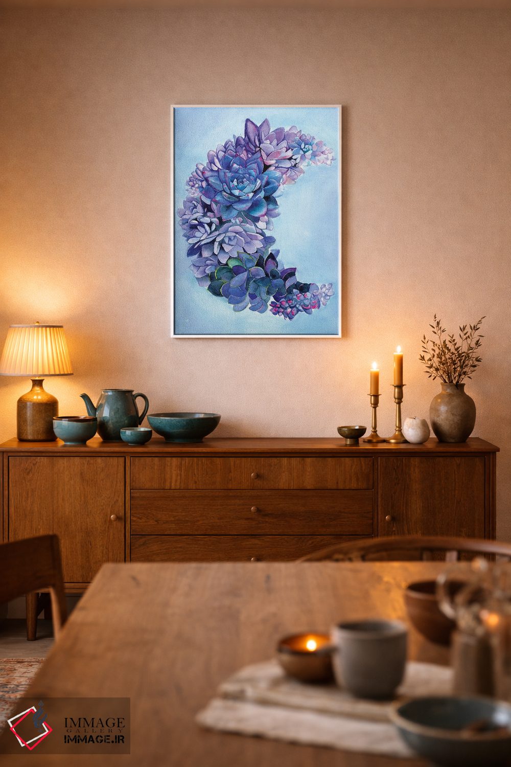 تابلو دکوراتیو باغ ماه ساکولنت اثر کریستین لیندستروم - D6W