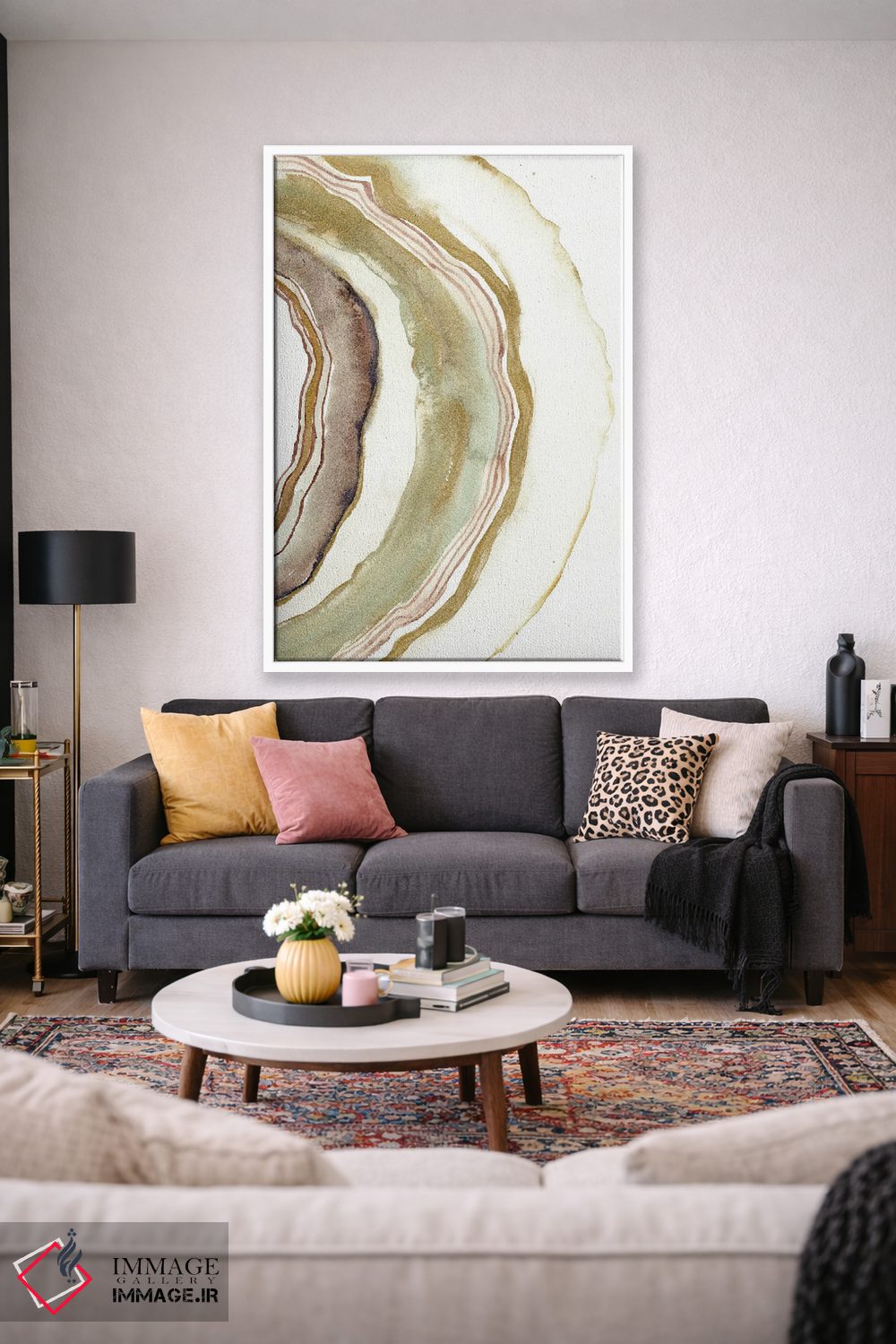 تابلو مینیمال عقیق سفید اثر کریستین لیندستروم - D1W